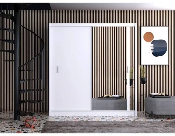 Dulap cu oglindă SABRINA alb 203x215 cm