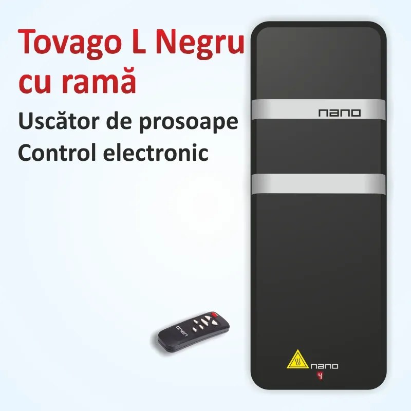 Plasma Termica incalzire infrarosu - Uscator prosoape - Tovago L cu rama 550W - Negru