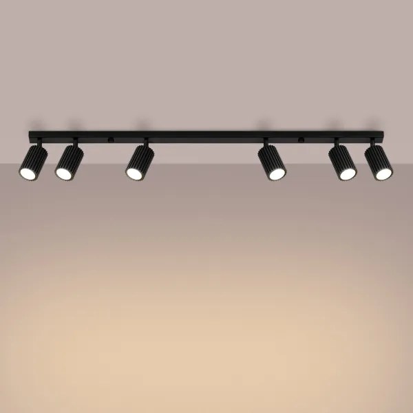 Spot Sollux SL.1585 KARBON 6xGU10/10W/230V negru