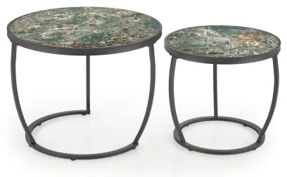 Set de 2 mese de cafea AURORO, verde/antracit