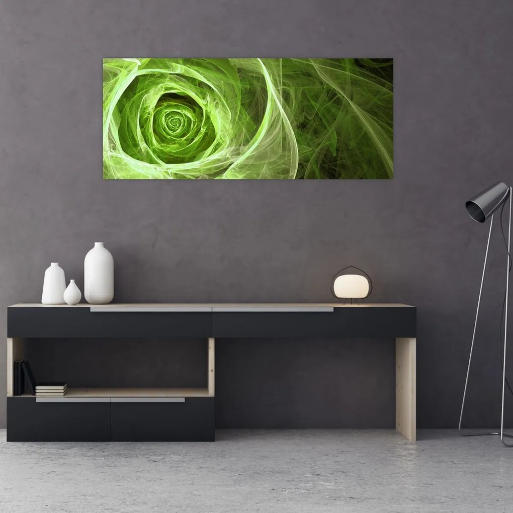 Tablou - Abstract Rose Green (120x50 cm)