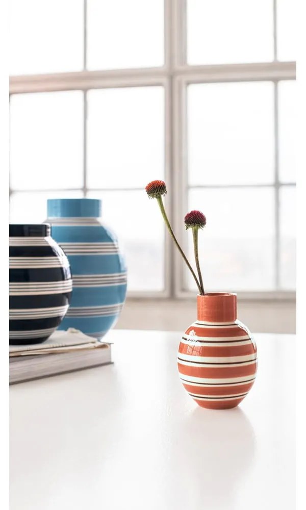 Vază din ceramică Kähler Design Nuovo, înălțime 14,5 cm, roz-alb