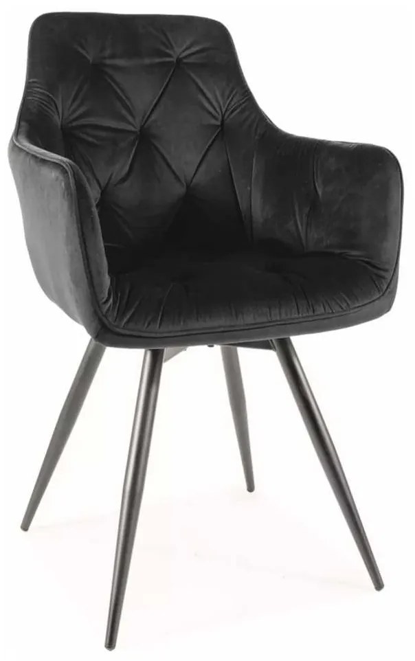 Scaun de bucătărie Garrus Velvet, negru