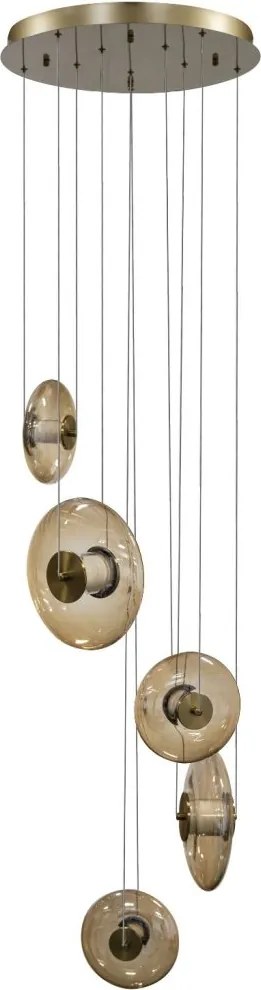 Lustra cu 5 pendule LED ANDORA 3-STEP DIMM amber