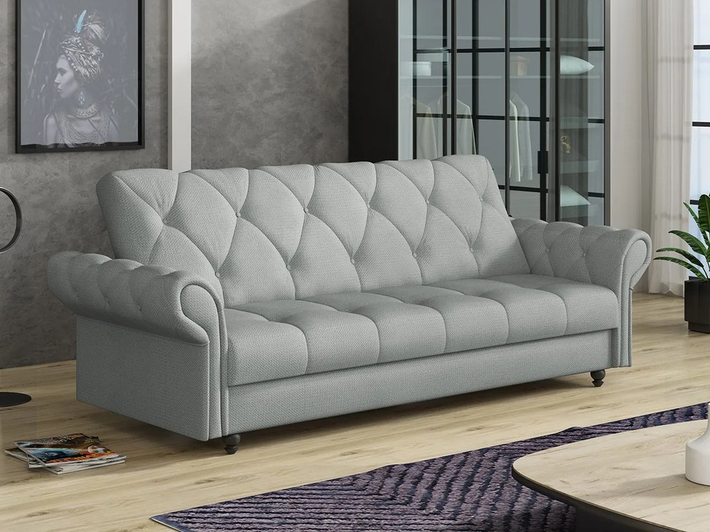 Canapea extensibilă Nyzopo (Gri) (cu sp. depozitare). Promo -17%. 1105593