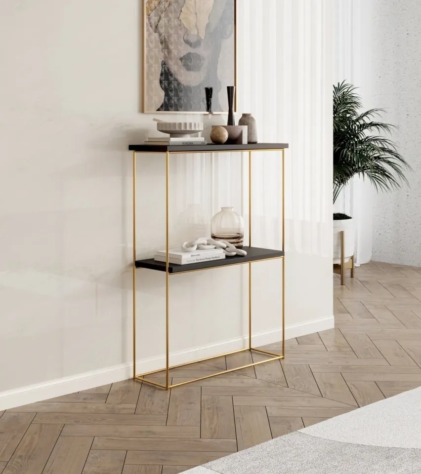 Consolă hol, 80x60x20 cm Velo 1, ADRK Furniture (Culoare: Alb / Stejar Lancelot)