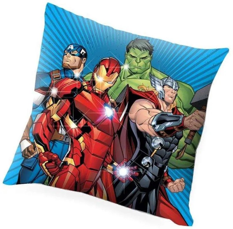 Avengers Pernă Decorative cu LED, 40x40 cm