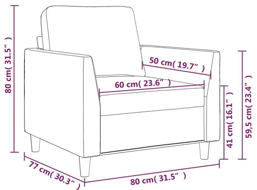 Canapea de o persoana, crem, 60 cm, piele ecologica