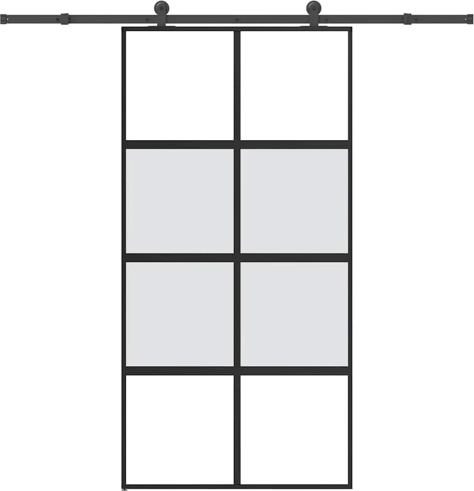 vidaXL Ușă glisantă cu set de feronerie sticlă temperată și aluminiu