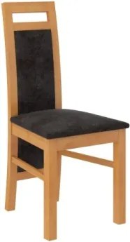 Scaun tapitat, din lemn, K34, ADRK Furniture (Culoare: Nuc inchis)