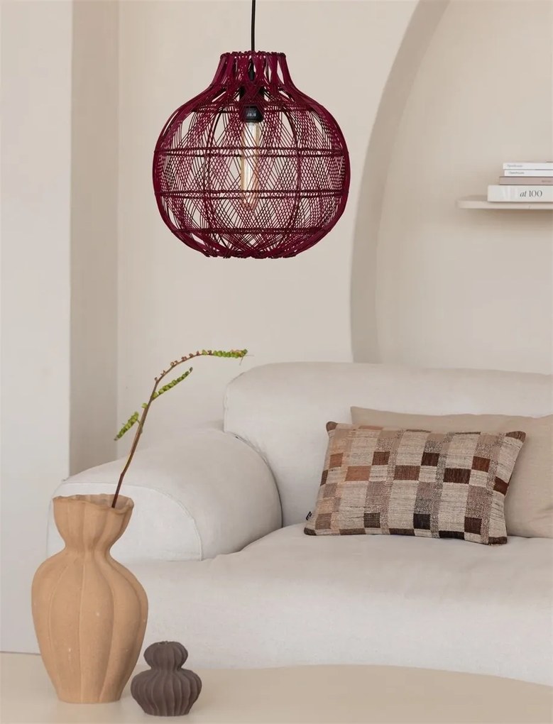 Lustra/Pendul Eco, Bambus, Mendoza visiniu, S