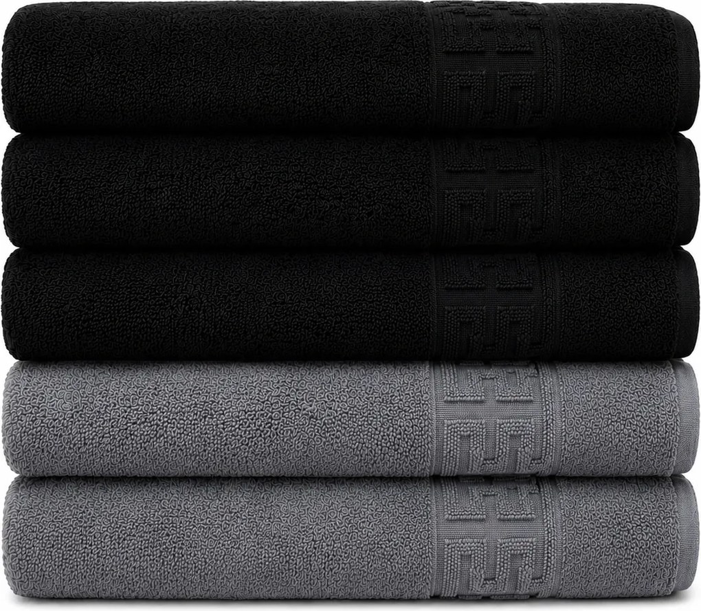 Set 5 Prosoape Premium, 100% Bumbac, Absorbante și Pufoase