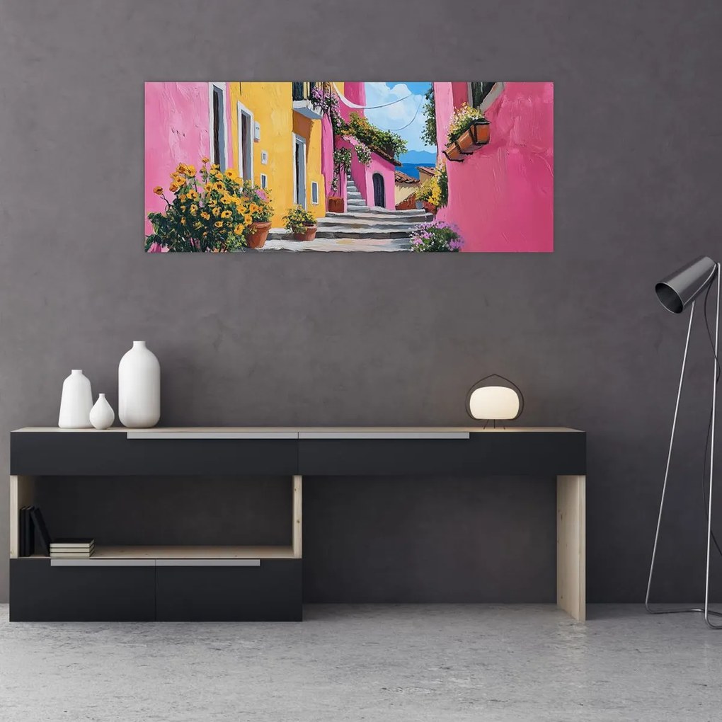 Tablou - Alee roz (120x50 cm)