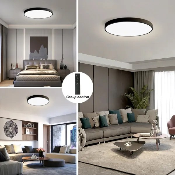 Brilagi - Lampă LED dimabilă POOL SMART, 100W, 230V, Ø 80 cm, Wi‑Fi Tuya, negru + telecomandă