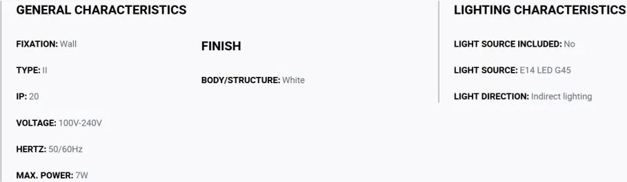 Aplica de perete iluminat ambiental TRAMA 1L alb