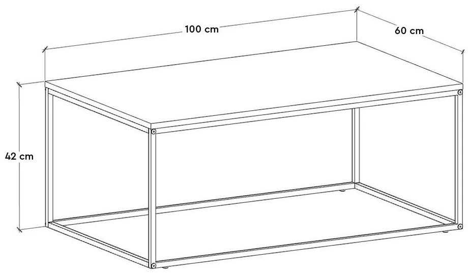 Masă de cafea Shepolendo 3 (marmură negru + negru). 1108526