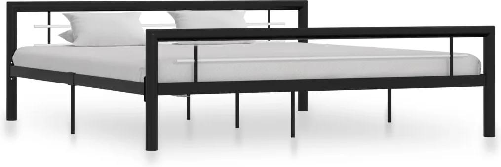 Cadru de pat, negru si alb, 180 x 200 cm, metal