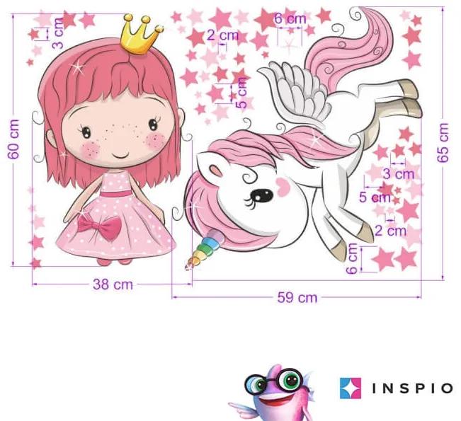 INSPIO Autocolant - Prințesă și unicorn