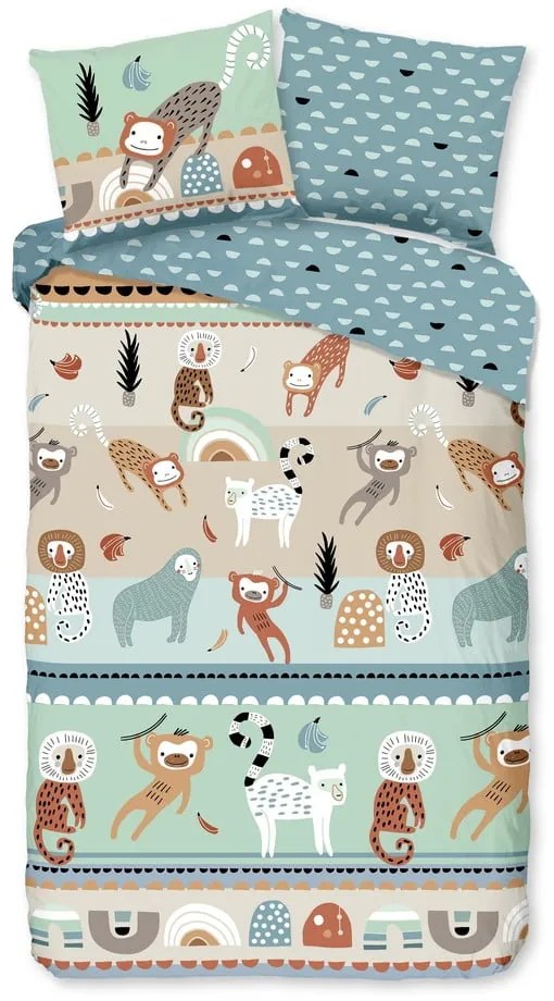 Lenjerie de pat pentru copii din bumbac pentru pat de o persoană, extinsă 140x220 cm Play – Good Morning