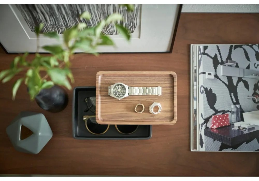 Cutie de depozitare neagră cu capac 18.5x12.5x7 cm Rin – YAMAZAKI