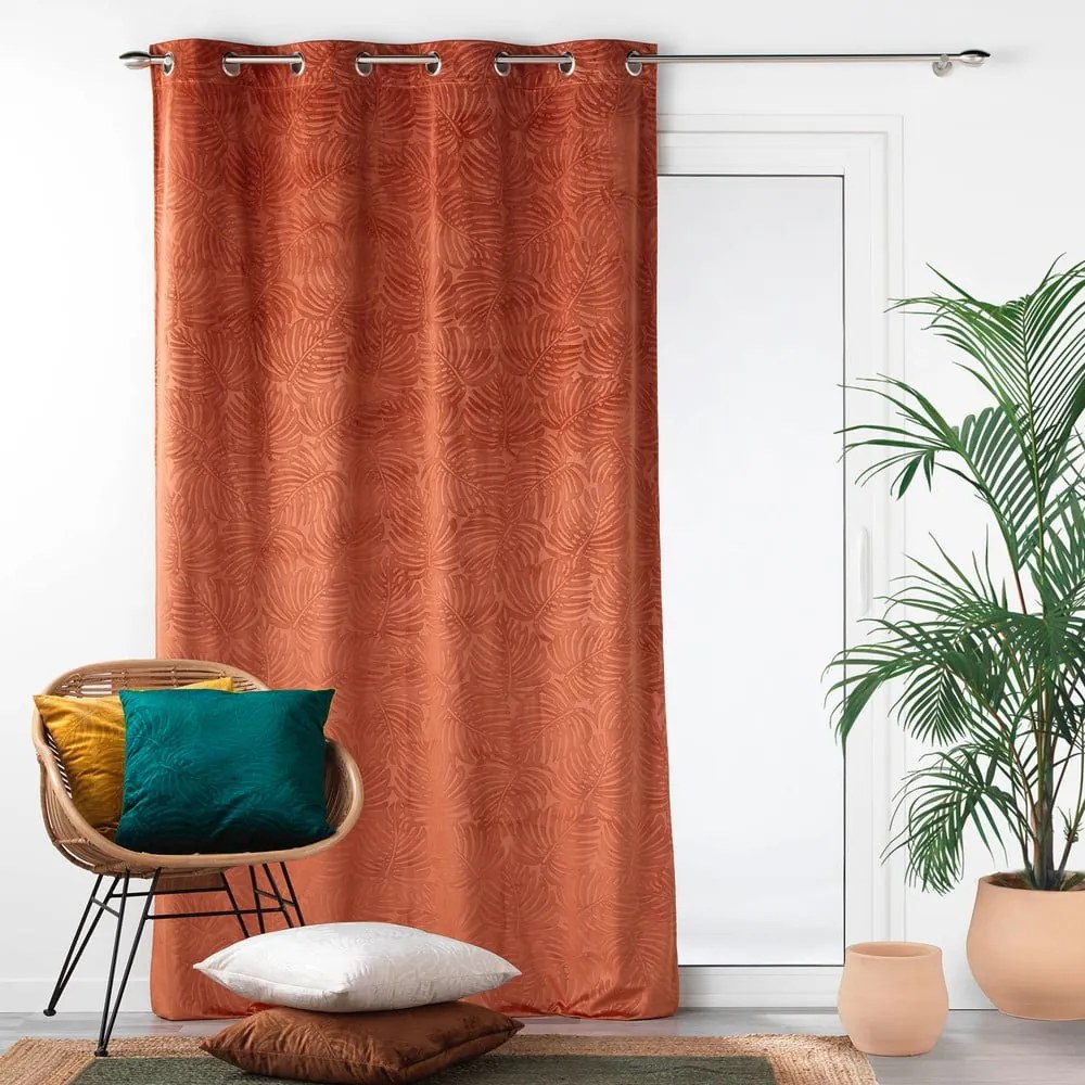 Draperie cărămizie din catifea 140x240 cm Analia – douceur d'intérieur