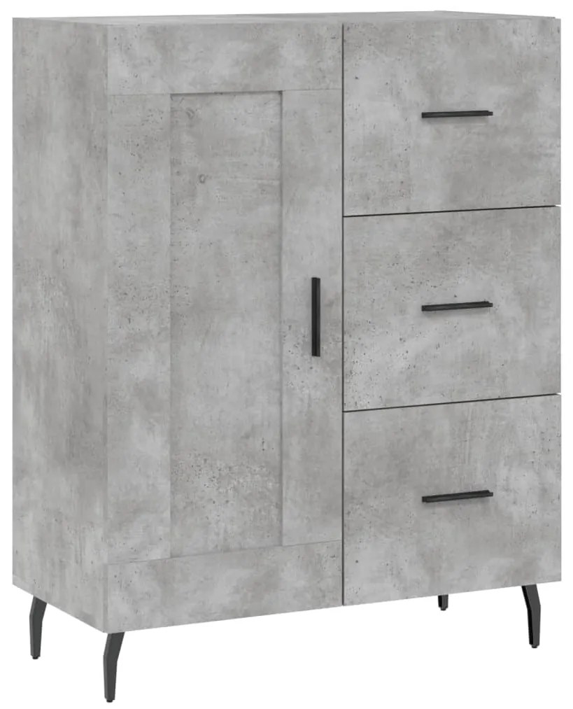 vidaXL Servantă, gri beton, 69,5x34x90 cm, lemn compozit