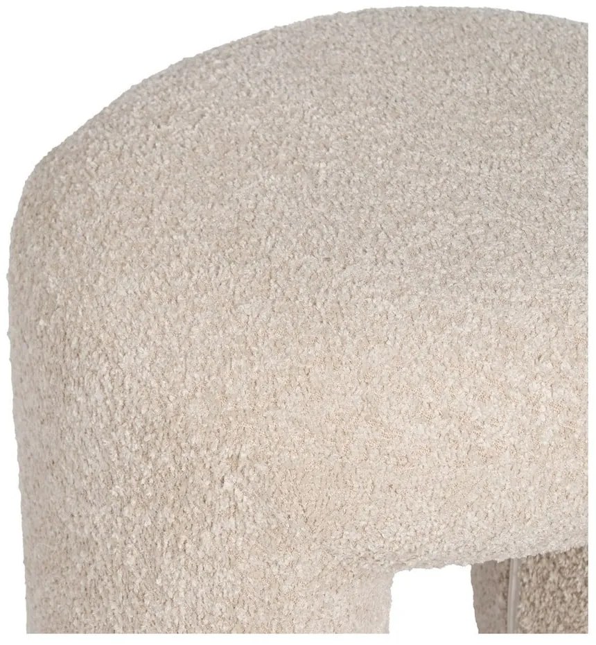 Taburet bej cu tapițerie din țesătură bouclé Suave – Ixia