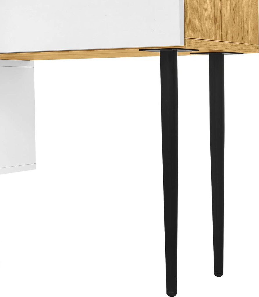 Comodă TV cu lungime reglabilă, design modular 2-piese, 130-220L x 30P x 63,4Î cm, Culoare naturală