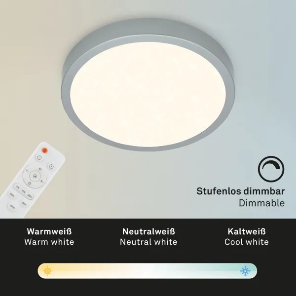 Plafonieră LED dimabilă RUNA LED/18W/230V Briloner 3701-014 + telecomandă