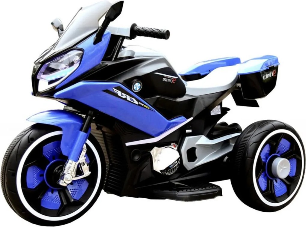 Motocicleta Electrica cu Acumulator Pentru Copii NOVOKIDS™ Cairo Motor, 3-8 ani, max 30 kg, Functie Bluetooth, Cu Sunete si Melodii, 3 Roti, Volum