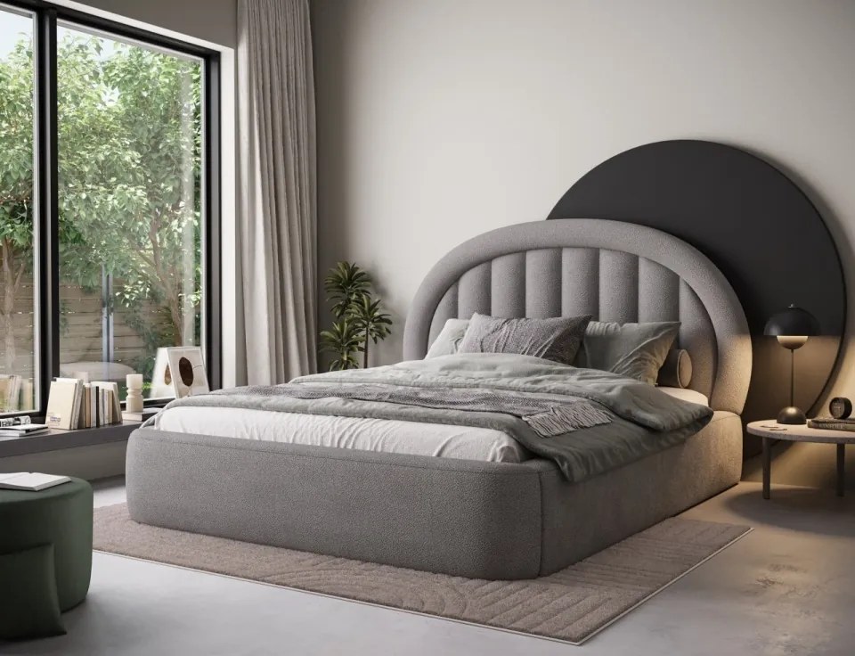 Pat cu cadru metalic si spatiu pentru depozitare, 160x200 cm, Tapedo, Eltap (Culoare: Bej / Amore 01)