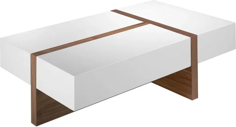 Masuta eleganta design LUX cu spatiu de depozitare Glossy White AC 2060