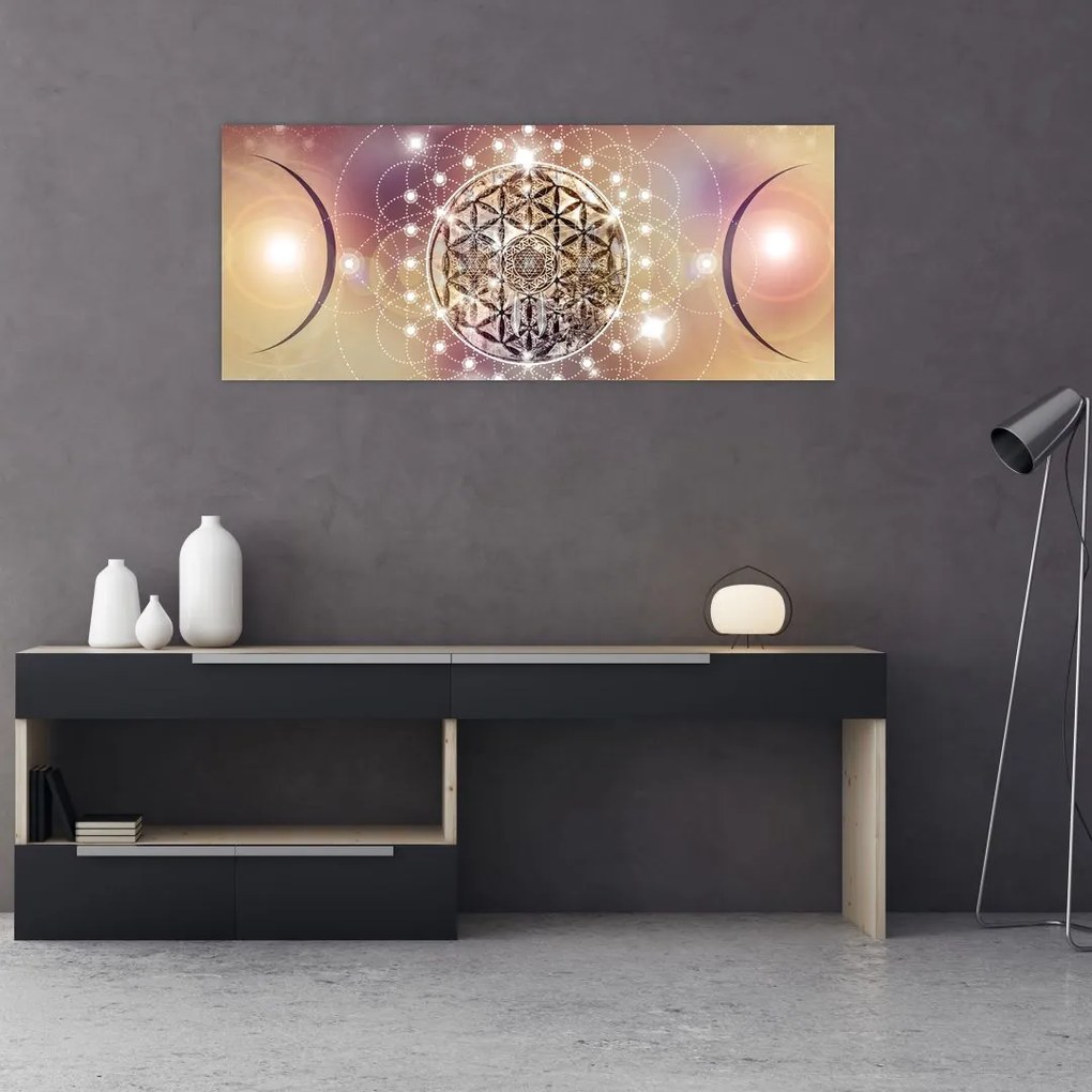 Tablou - Mandala cu elemente (120x50 cm)