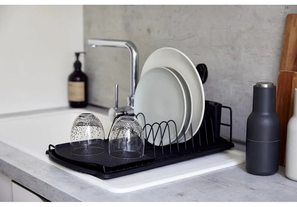 Suport pentru scurs vase Wenko Drip Basic, negru