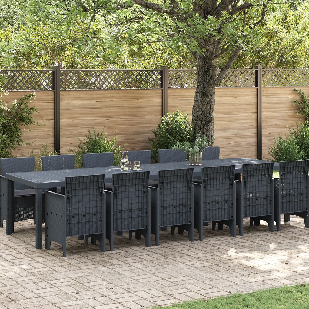 vidaXL Set de Dining pentru Grădină 13 pcs Antracit Mari
