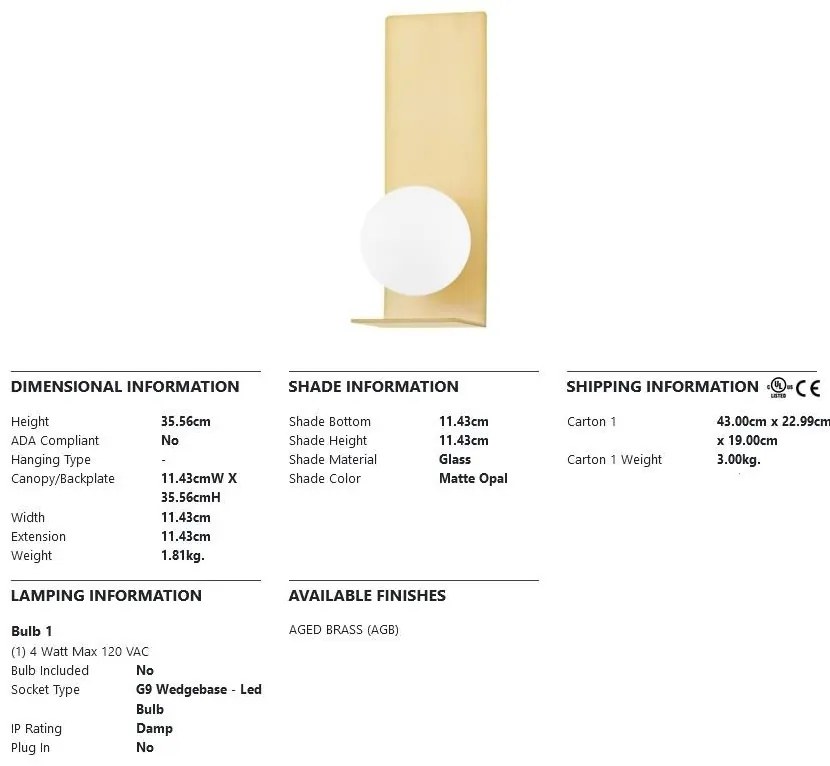 Aplica de perete design modern LANI