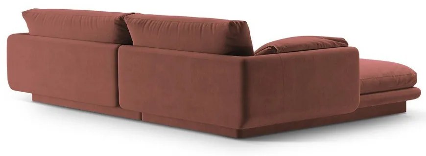 Colțar roz cu tapițerie din catifea (cu colț pe partea dreaptă/cu șezlong) Torino – Micadoni