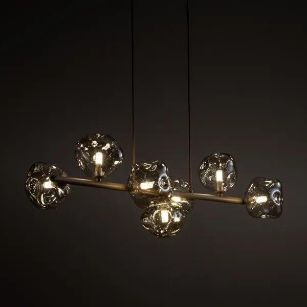 Lustră suspendată pe cablu LAVA 7xG9/8W/230V bej/bej fumuriu