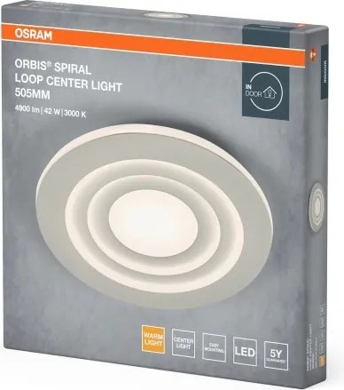 Osram - Plafonieră LED ORBIS SPIRAL, 42 W, 230 V, Ø 50,5 cm, albă