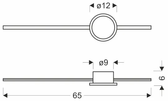 Aplică LED de perete BATUTA, 12W/230V, aurie