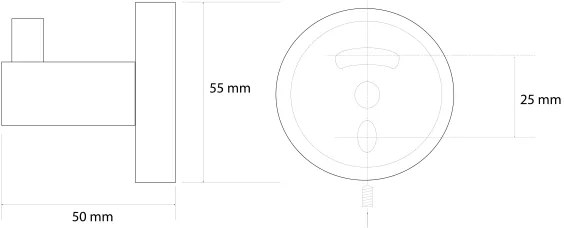 Sapho - Cârlig de perete X-ROUND 5,5 x 5 cm, auriu