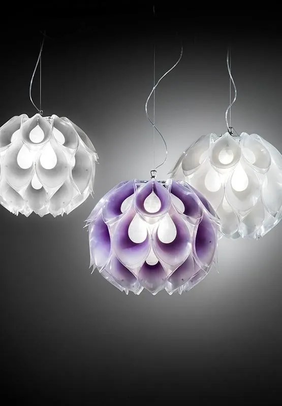 Lustra realizata manual Flora Mediu White
