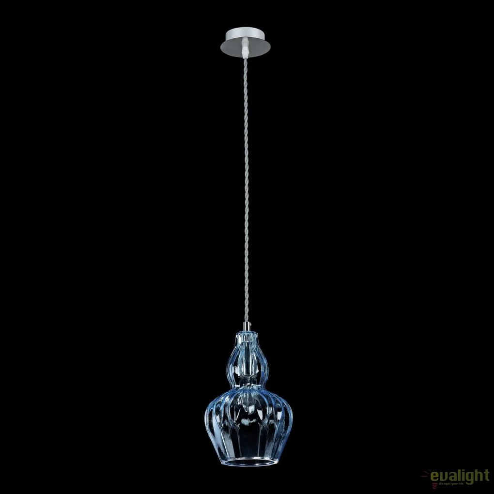 Pendul modern din sticla Eustoma, albastru deschis MYMOD238-PL-01-BL