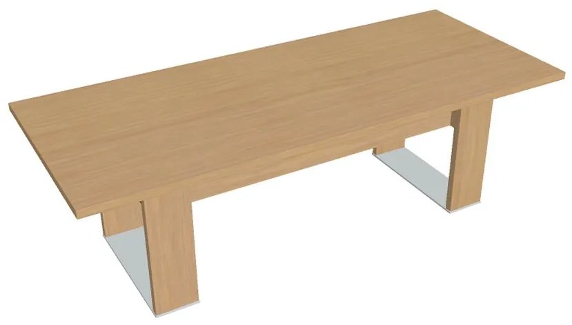 Masă de conferință Verno+ S 240 x 100 cm, stejar deschis / portocaliu