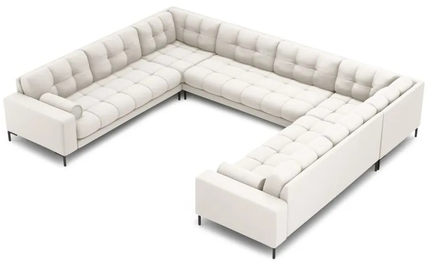 Coltar 9 locuri Bali tapitat/picioare negre – L327 x l256 x h75