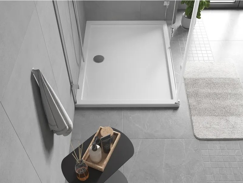 Mexen Flow cadă de duș dreptunghiulară slim 100 x 80 cm, alb lucios - 46R108010