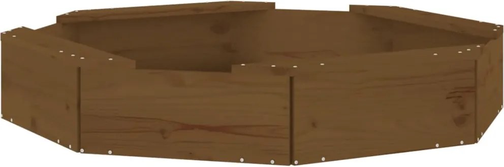 vidaXL Cutie de nisip cu scaune octogonale, maro miere, lemn masiv pin