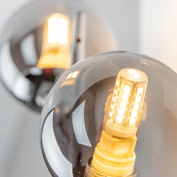 Brilagi - Aplica LED de perete MISTEL 3xG9/3W/230V negru cromat/sticlă fumurie