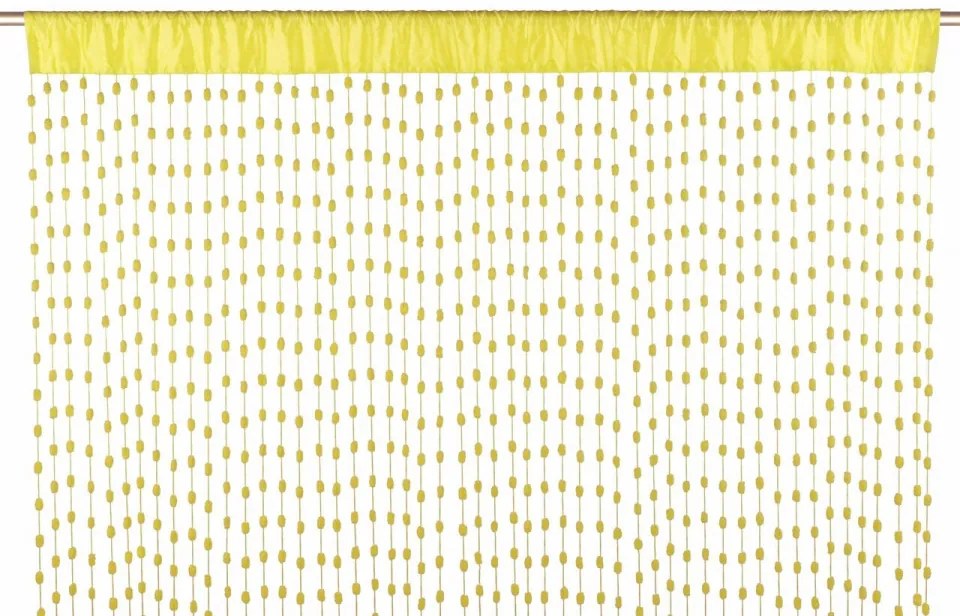 Perdea tip snur Little Balls, Bizzotto, 140x280 cm, galben