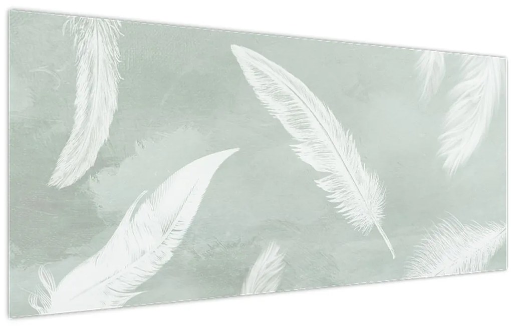Tablou - Pene albe (120x50 cm)